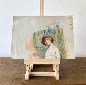 William Monk original pastel portrait of an Edwardian lady