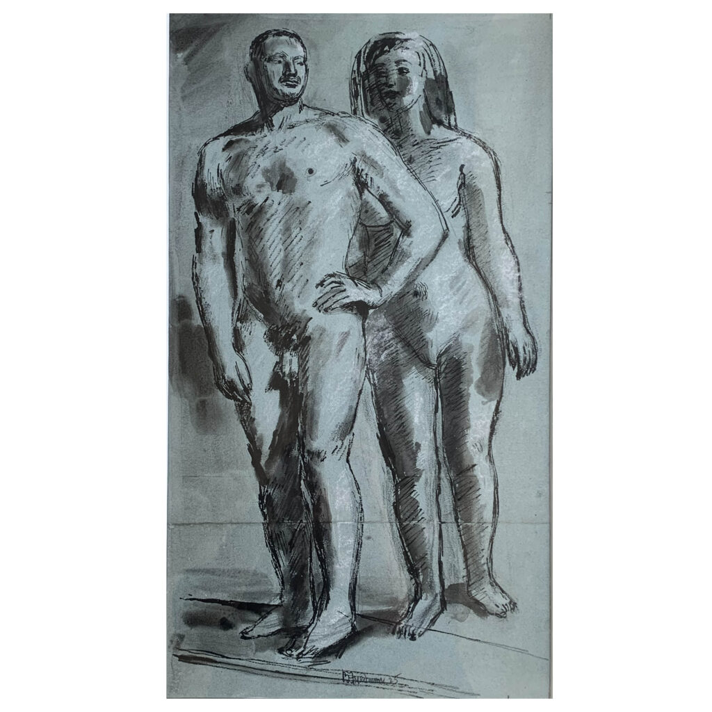 Barnett Freedman Nude Male and Female Figures